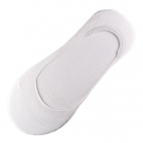 Pack de 2 Paires Socquettes Invisible Anti-dérapant Blanc T.U.