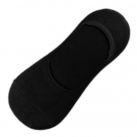 Pack de 2 Paires Socquettes Invisible Anti-dérapant Noir T.U.