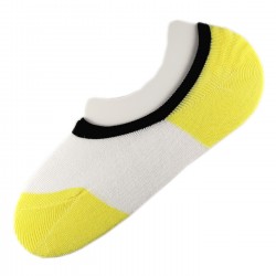 Pack de 12 Paires Socquettes Invisible Anti-dérapant Jaune T.U.