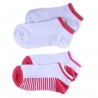 Pack de 4 Paires Socquettes Blanc/Fuchsia Rayée fille