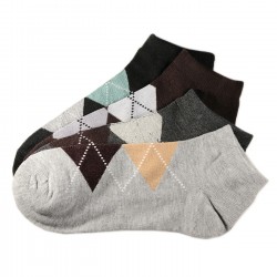 Pack de 4 Paires Socquettes Assorties Coton Homme Ecossais T.U.