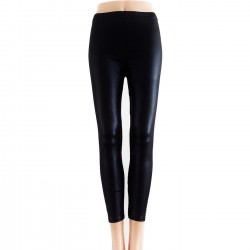 Leggings Style Cuir avec Bouton