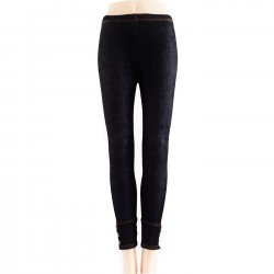 Leggings Style JEANS NOIR BOUTONS