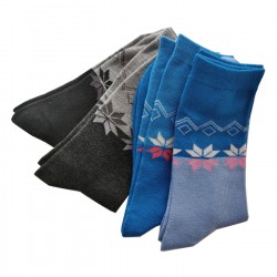 Pack de 4 Paires Chaussettes Femme Assorties Coton Bicolore